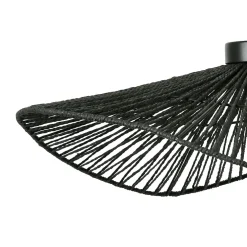 Suspension en corde de papier et fer d71cm noir - Calyp