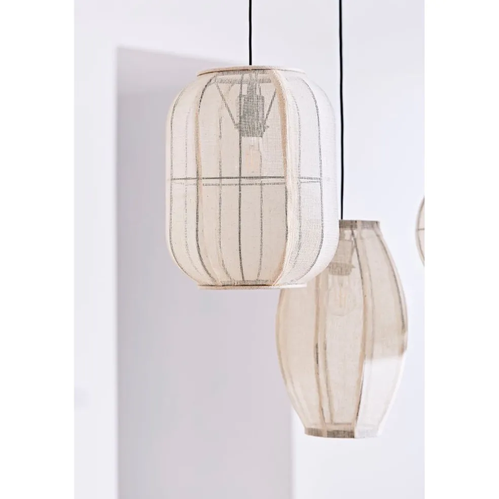 Suspension en coton et fer écru non électrifiée d28xh35cm - Enigma