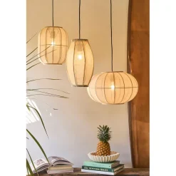 Suspension en coton et fer écru non électrifiée d28xh35cm - Enigma