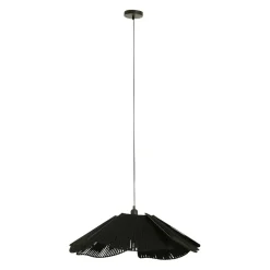 Suspension en fer et coton d70cm noir - plaka