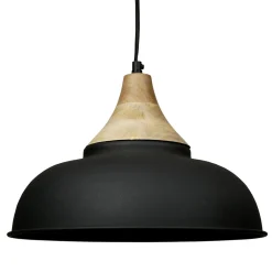 Suspension en fer et manguier d35cm noir mat - Lausel