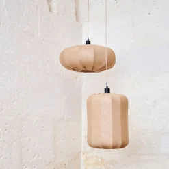 Suspension en jute et fer naturel non électrifiée d32xh42cm - Chaumière