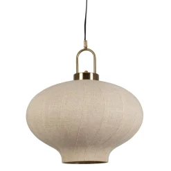 Suspension en lin blanc cassé et doré d45cm - Calypso