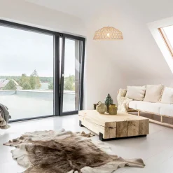 Suspension en métal et rotin d38cm naturel - bendor