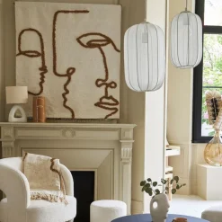 Suspension en polyester et fer blanc h34cm - Organic