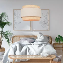 Suspension en raphia et coton d38cm pyla - milo