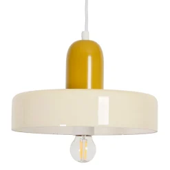 Suspension en verre et fer d25x16cm écru - Atelier