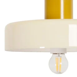 Suspension en verre et fer d25x16cm écru - Atelier