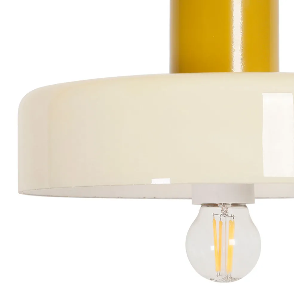 Suspension en verre et fer d25x16cm écru - Atelier