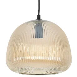 Suspension en verre et fer d26x22cm ambre - Lumi