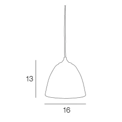 Suspension en verre strié h15cm fumé