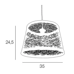 Suspension ficelle tressée d35cm naturel - tambour