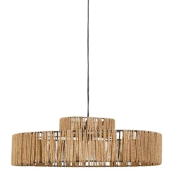 Suspension naturel en fer et corde de papier d55cm - Calyp