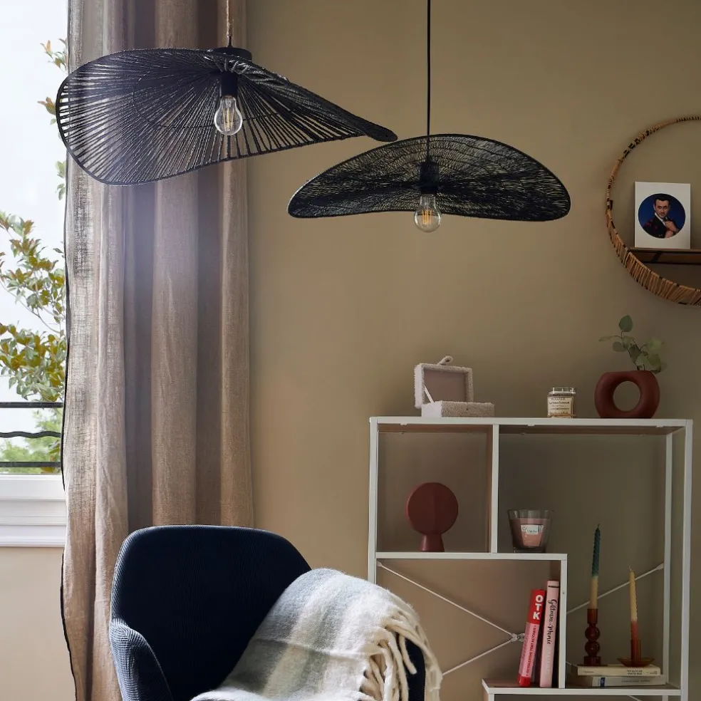 Suspension non electrique en fer naturel et noir d80cm - Organic