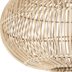 Suspension non électrique en rotin et fer naturel d40cm - Brasil