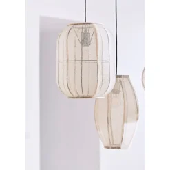 Suspensionen coton et fer écru non électrifiée d25xh39cm - Enigma