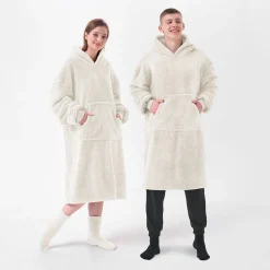 Sweat Plaid à capuche en tissu blanc clair - Teddy