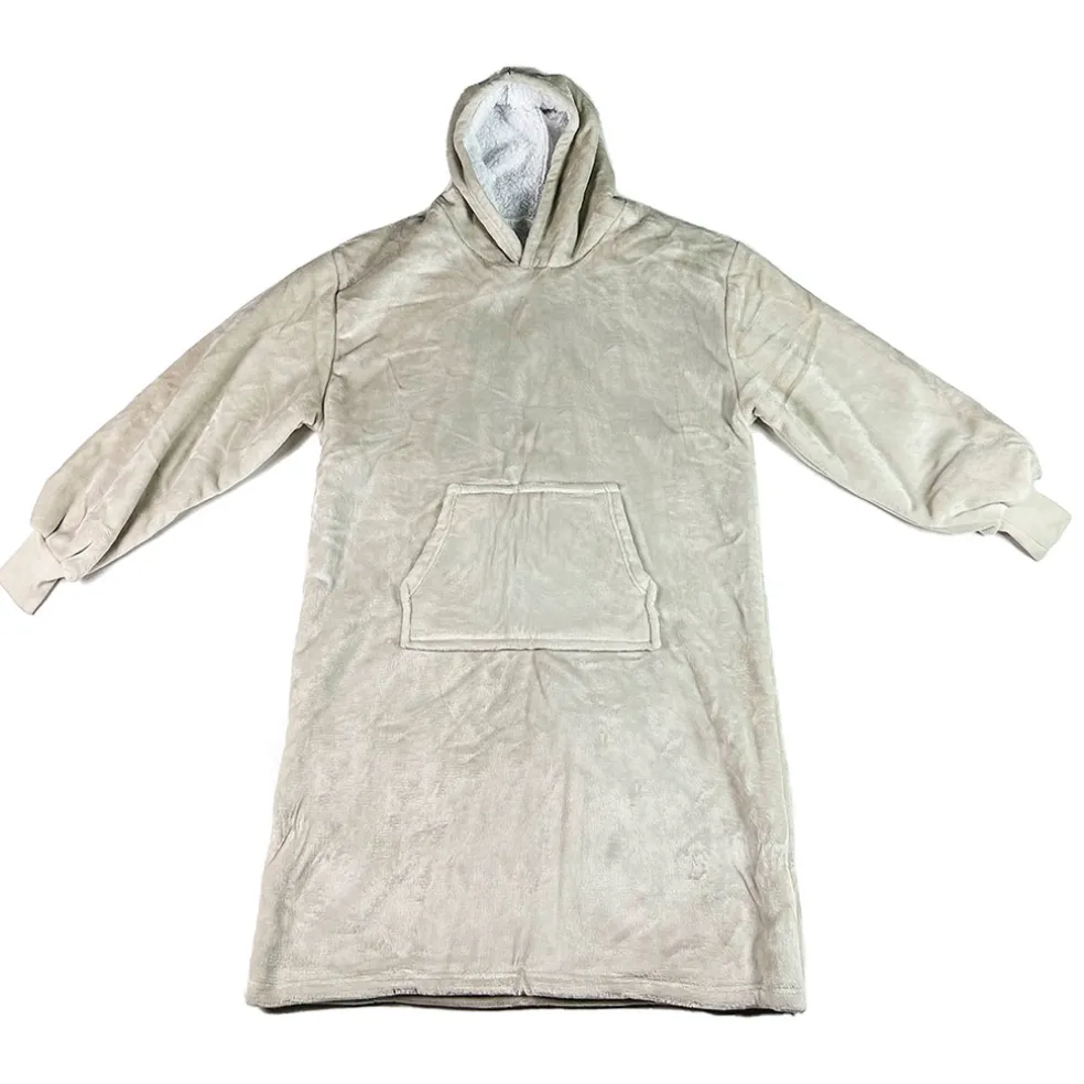 Sweat Plaid à capuche en tissu gris clair - Sherry