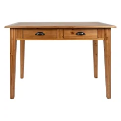 Table à manger 2 tiroirs en sapin et panneau de bois naturel 108x67cm - Terroir