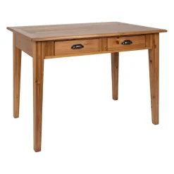 Table à manger 2 tiroirs en sapin et panneau de bois naturel 108x67cm - Terroir