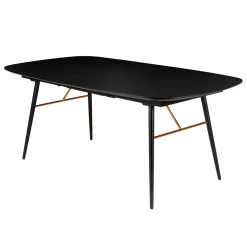 Table à manger avec allonge en placage chêne noir 180x105cm - Verona