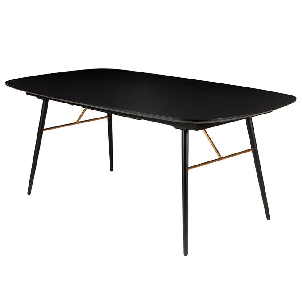 Table à manger avec allonge en placage chêne noir 180x105cm - Verona
