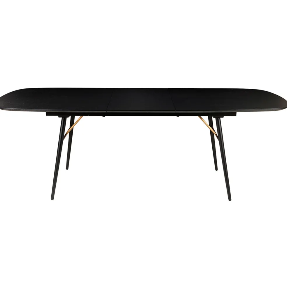 Table à manger avec allonge en placage chêne noir 180x105cm - Verona