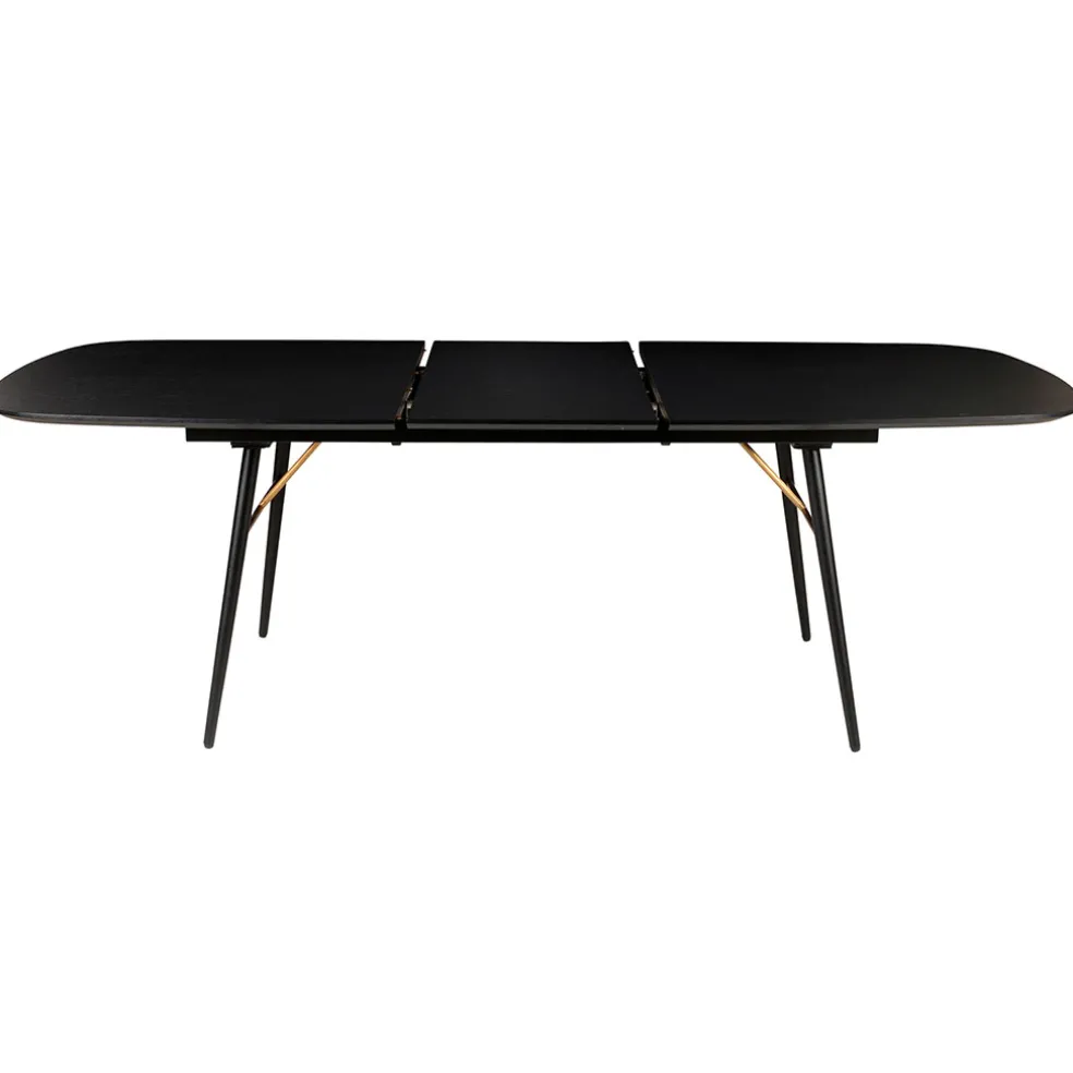 Table à manger avec allonge en placage chêne noir 180x105cm - Verona