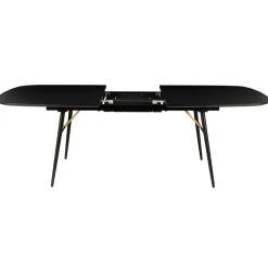 Table à manger avec allonge en placage chêne noir 180x105cm - Verona