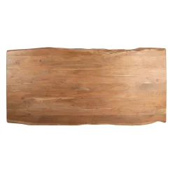 Table à manger en acacia massif et pieds en fer noir 240x110cm - Factory