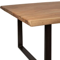 Table à manger en acacia massif et pieds en fer noir 240x110cm - Factory