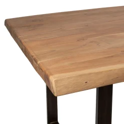 Table à manger en acacia massif et pieds en fer noir 240x110cm - Factory