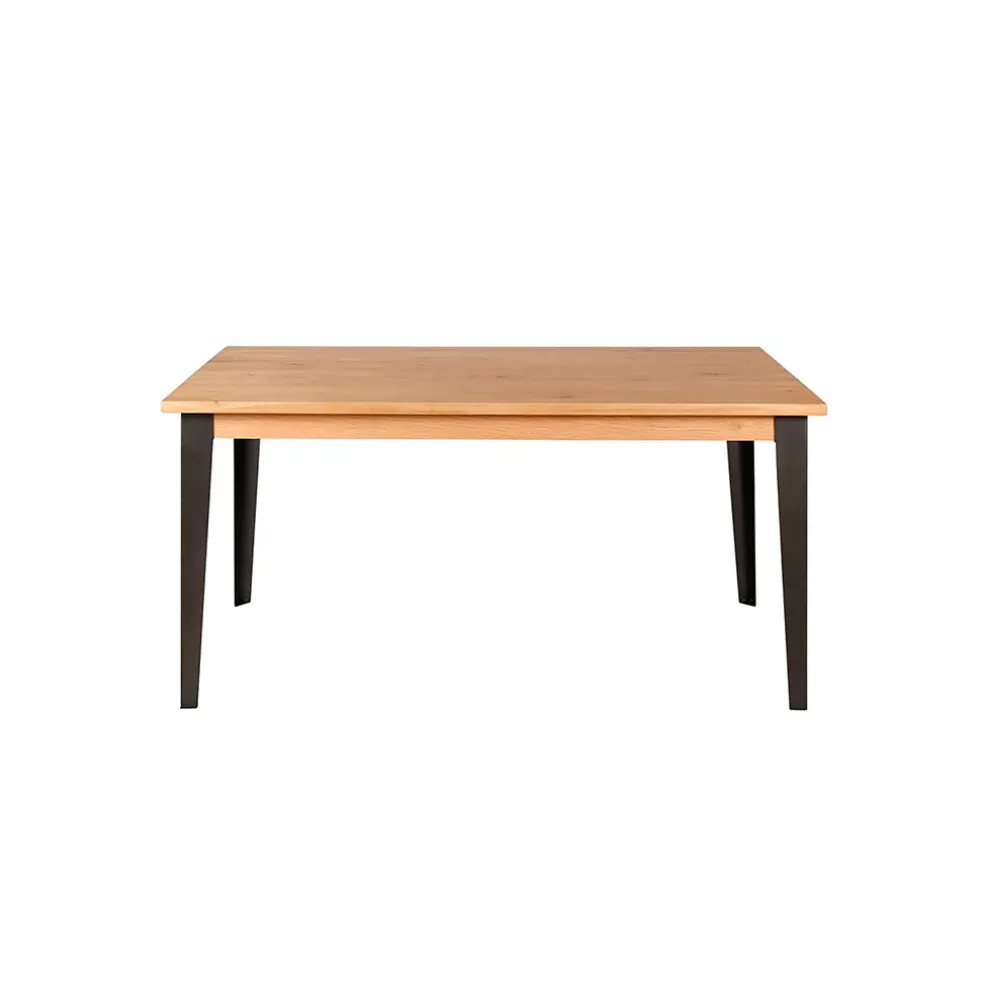 Table à manger en chêne massif et pieds acier 160x90cm- Manny