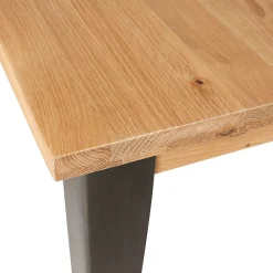 Table à manger en chêne massif et pieds acier L200cm - Manny