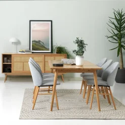 Table à manger en placage chêne naturel 190x90cm - barrali