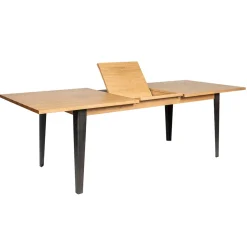 Table à manger en placage chêne 180cm avec allonge 60cm - Manny