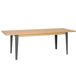 Table à manger en placage chêne 180cm avec allonge 60cm - Manny