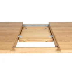 Table à manger en placage chêne 180cm avec allonge 60cm - Manny