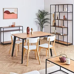 Table à manger en plaqué chêne 120x80cm - Roxy