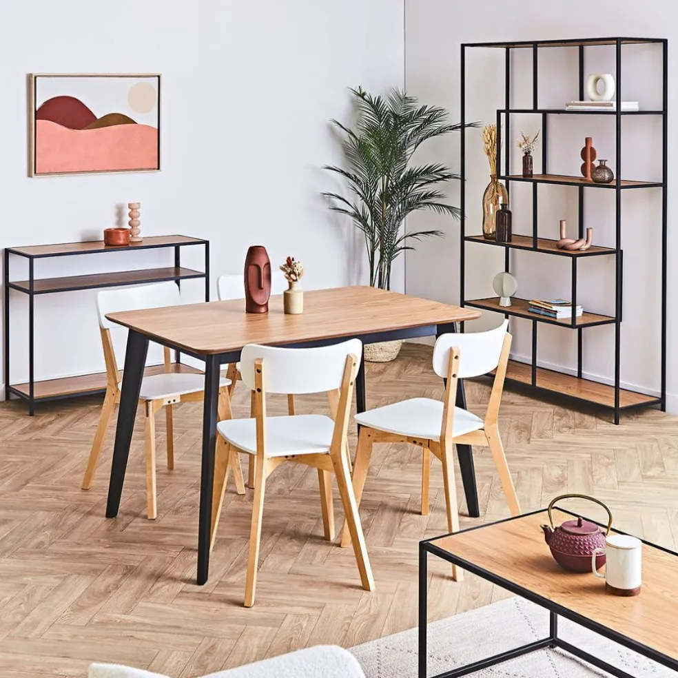 Table à manger en plaqué chêne 120x80cm - Roxy