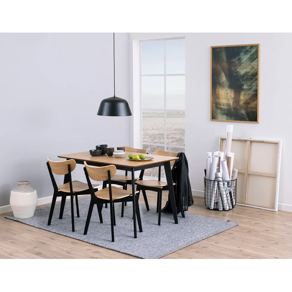 Table à manger en plaqué chêne 120x80cm - Roxy