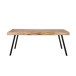 Table à manger en teck massif et pieds métal 200x90cm - Suri