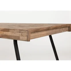 Table à manger en teck massif et pieds métal 200x90cm - Suri