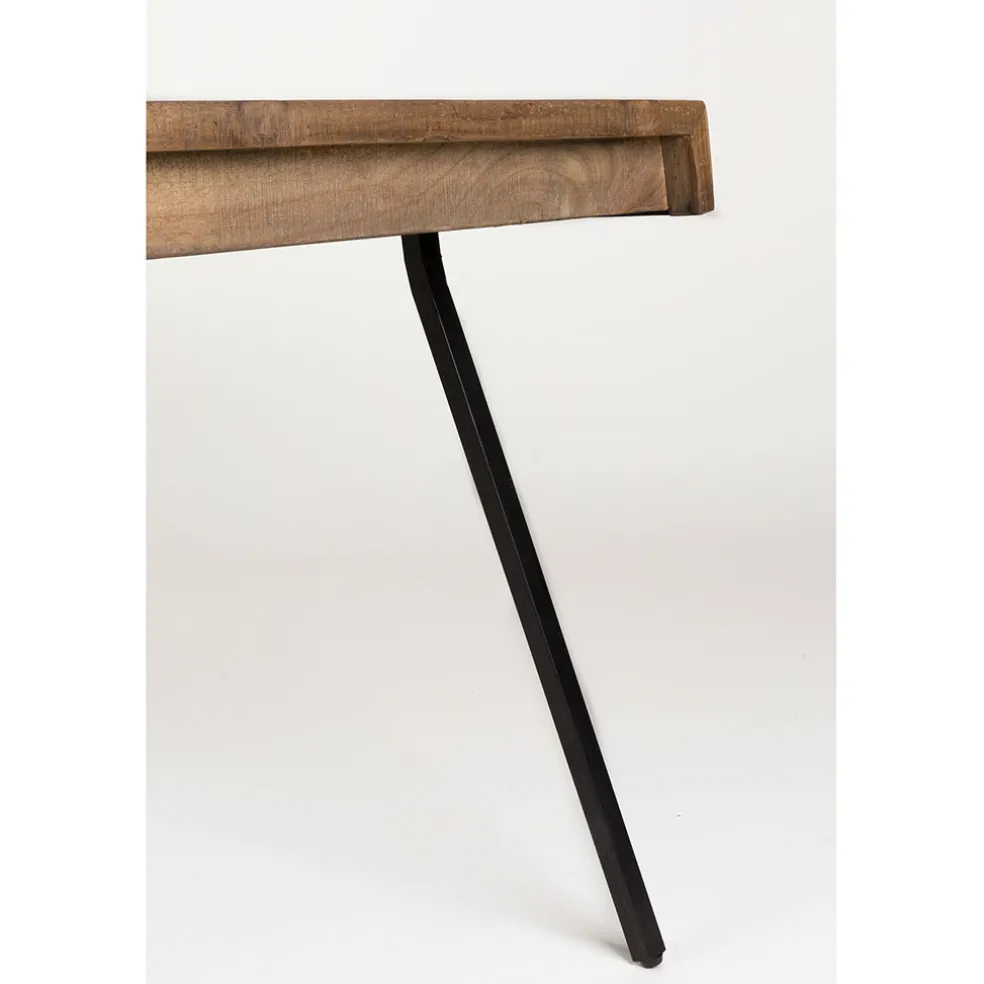 Table à manger en teck massif et pieds métal 200x90cm - Suri
