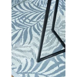 Table bar extérieur rond en fer et verre beige et noir d61cm - Baleares