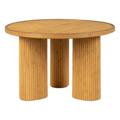 Table basse 3 pieds en bambou et sapin naturel d55xh35cm - Saori