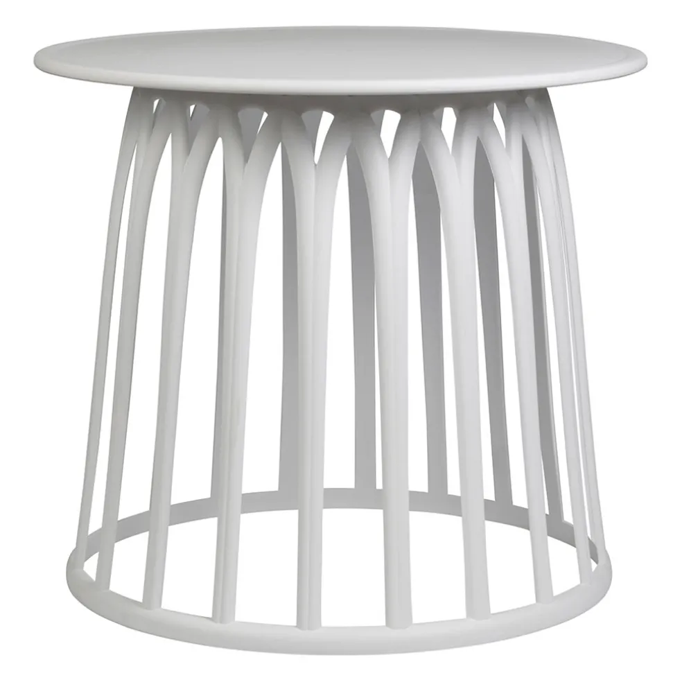 Table basse de jardin ronde blanc d50cm - Lumi