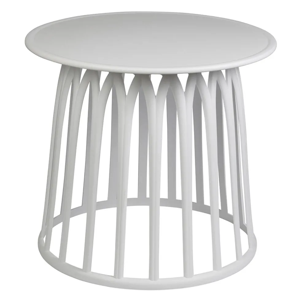 Table basse de jardin ronde blanc d50cm - Lumi