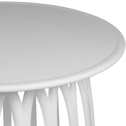 Table basse de jardin ronde blanc d50cm - Lumi
