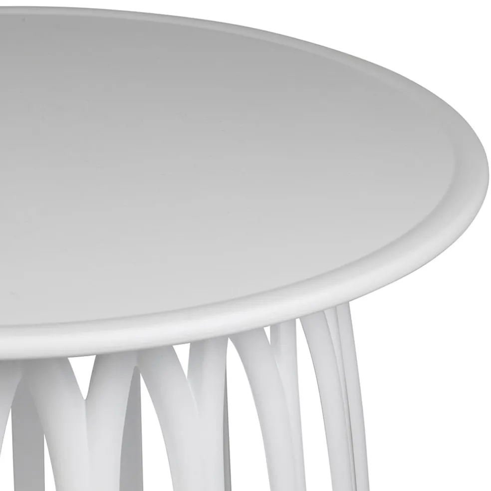 Table basse de jardin ronde blanc d50cm - Lumi